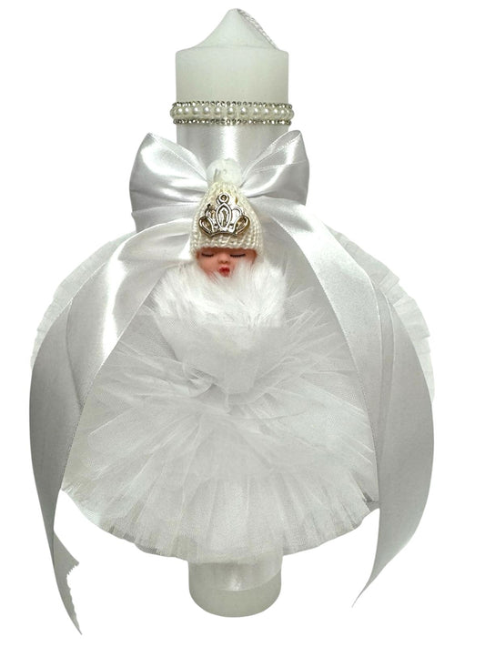 Lumanare Botez Bebe Puf Alb 01