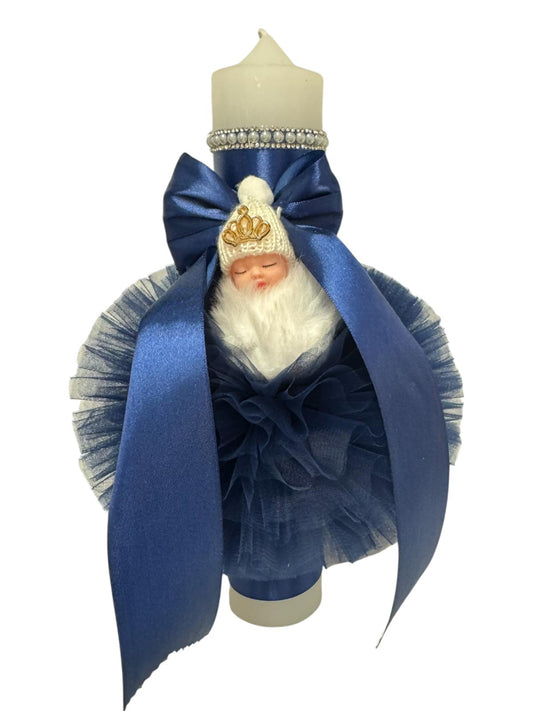 Lumanare Botez Bebe Puf Bleumarin 04